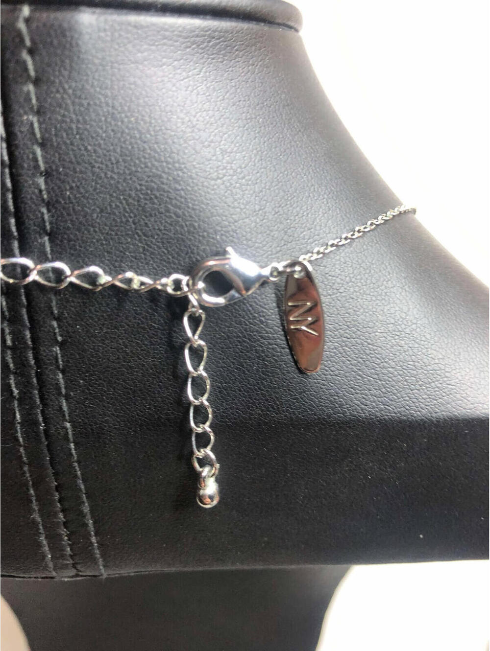4145 NY & Co. Silver Tone Colored CZ station Necklace 18-20" nwot - Picture 2 of 2